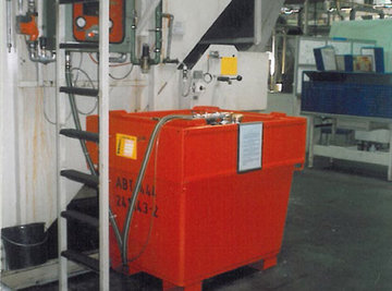 Verzorgingscontainer en afvoer vloeibare stoffen