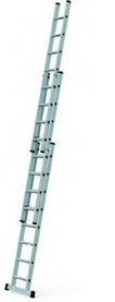 Driedelige aluminium opsteekladders