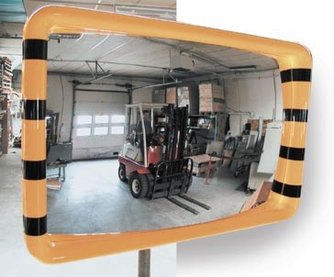 Check Point Industriespiegels met geel/zwarte rand