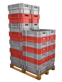 Nestbare draaistapelbakken in Euromaat - serie DTK