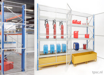 Gaaswanden afscherming aan magazijnstelling