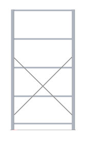 kruisschoor-lichtgrijs(RAL7035)-150kg legbord-1 x 600mm diep-legbordstellingen-schulte lagertechnik