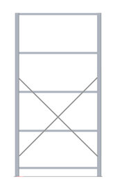 kruisschoor-lichtgrijs(RAL7035)-330kg legbord-1 x 300mm diep-legbordstellingen-schulte lagertechnik