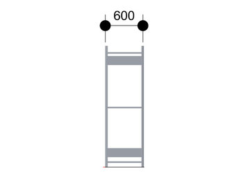 1 x 600mm diepe grootvakstelling-spaanplaat legborden-grootvakstellingen