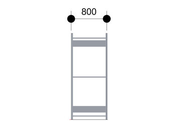 1 x 800mm diepe grootvakstelling-spaanplaat legborden-grootvakstellingen