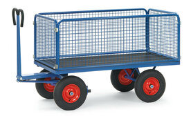Handtrekwagen met 4 wanden van draadgaas 6434V, laadvlak 1135x795mm, Fetra
