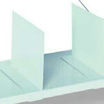 Plaatstalen verschuifbare afscheidingen Epsilon - ca. 200x500 mm/voor plaatstalen dichte legborden/leverbaar in diverse RAL kleuren