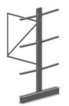 Aanbouwset draagarmstelling voor lichte lasten - 2000x(2x)700 mm/1 dubbelzijdige staander met 3 draagarmen/dubbelzijdig/106 kg per draagarm/leverbaar in diverse RAL kleuren