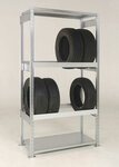 Basisset bandenstelling Adaptiv - ca. 2000x1250 mm/3 liggerniveaus/staanders gegalvaniseerd/liggers leverbaar in diverse RAL kleuren
