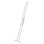 Aluminium 2-delige opsteekladder  - met Nivello stabilisatiebalk/werkhoogte 7.2 m/ladderlengte uitgeschoven 6.04 m/ladderlengte ingeschoven 3.62 m/aantal sporten 2x12/breedte ladder 420 mm
