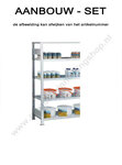 14941-Aanbouwset baklegbordstelling  - ca. 2000x1000x500mm/met baklegborden en afdekbord/tweezijdig bedienbaar/sendzimir verzinkt/150kg legbordbelasting