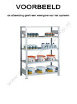 14942-Basisset baklegbordstelling  - ca. 2000x1000x600mm/met baklegborden en afdekbord/tweezijdig bedienbaar/sendzimir verzinkt/150kg legbordbelasting