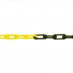 MNK-nylon afzetketting lengte 25 meter/schakeldikte &Oslash; 6 mm/schakelopening 42x12 mm/testlast 200 daN/treklast 340 daN/kleur: geel-zwart