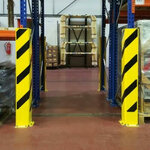 Black Bull stalen aanrijdbeveiliging magazijnstellingen/hoekbeschermer L-vormig/hoogte 1200 mm/materiaaldikte 6 mm/geel-zwart