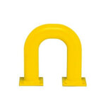 Stalen beschermbeugel Black Bull voor binnen- en buitengebruik/hoogte 350 mm/breedte 375 mm/diameter 76 mm/met voetplaat voor vloermontage/geel