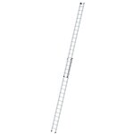 Aluminium 2-delige opsteekladder  - zonder stabilisatiebalk/werkhoogte 10.3 m/ladderlengte uitgeschoven 9.18 m/ladderlengte ingeschoven 5.3 m/aantal sporten 2x18/breedte ladder 420 mm