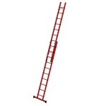Kunststof 2-delige opsteekladder  - met stabilisatiebalk/werkhoogte 6.3 m/ladderlengte uitgeschoven 5.29 m/ladderlengte ingeschoven 3 m/aantal sporten 2x10/breedte ladder 420 mm