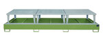 Opvangbak type AWA 1000-3 - ca. 3850x1460x780 mm (lxbxh)/opvangvolume 1165 liter/max. 3 containers (IBC) van 1000 liter/zonder verzinkt rooster/met 3 aftapverhogingen