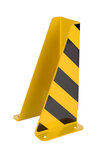 Stalen aanrijdbeveiliging magazijnstellingen/U-vormig/hoogte 400 mm/materiaaldikte 5 mm/geel-zwart