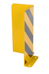 Stalen aanrijdbeveiliging magazijnstellingen/hoekbeschermer L-vormig/hoogte 400 mm/materiaaldikte 5 mm/geel-zwart
