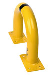 Stalen beschermbeugel 30-10 voor vloermontage/hoogte 350 mm/breedte 420 mm/diameter 76 mm/voetplaat 120x195 mm/geel-zwart