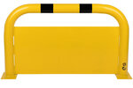 Stalen beschermbeugel 30-50-U met onderrijbeveiliging/hoogte 600 mm/breedte 1000 mm/diameter 76 mm/hoogte onderrijbeveiliging 400 mm/geel-zwart