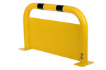 Stalen beschermbeugel 30-50-U met onderrijbeveiliging/hoogte 600 mm/breedte 1000 mm/diameter 76 mm/hoogte onderrijbeveiliging 400 mm/geel-zwart