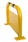 Stalen beschermbeugel 30-50-U met onderrijbeveiliging/hoogte 600 mm/breedte 1000 mm/diameter 76 mm/hoogte onderrijbeveiliging 400 mm/geel-zwart