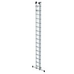 Aluminium 2-delige optrekladder  - met stabilisatiebalk/werkhoogte 9.4 m/ladderlengte uitgeschoven 8.34 m/ladderlengte ingeschoven 4.74 m/aantal sporten 2x16/breedte ladder 420 mm