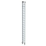 Aluminium 2-delige optrekladder  - zonder stabilisatiebalk/werkhoogte 10.3 m/ladderlengte uitgeschoven 9.18 m/ladderlengte ingeschoven 5.3 m/aantal sporten 2x18/breedte ladder 420 mm