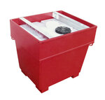 Mobicont  type M 800 - ca. 1200x1000x1145 mm (lxbxh)/inhoud 800 liter/3-voudig stapelbaar/voor de aan- en afvoer van brandbare vloeistoffen met vlampunt >55&deg;C