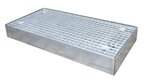 Bodembeschermbak type BSW 122 verzinkt - ca. 1000x500x123 mm (lxbxh)/opvangvolume 55 liter/met verzinkt rooster (draagkracht 5000 kg/m&sup2;)/met palletwagen of heftruck berijdbaar