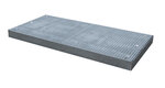 Bodembeschermbak type BSW 124 verzinkt - ca. 2000x1000x123 mm (lxbxh)/opvangvolume 226 liter/met verzinkt rooster (draagkracht 5000 kg/m&sup2;)/met palletwagen of heftruck berijdbaar