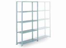 Aanbouwset legbordstelling Adaptiv - ca. 2000x1250x600 mm/5 geperforeerde legborden/sendzimir verzinkt/150 kg