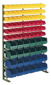N 12 E -Norm rek met magazijn zichtbakken - 1513x1000 mm (hxb)/inclusief magazijn zichtbakken LK 3 en 4/rek leverbaar in RAL 6011, RAL 7035 en RAL 9011