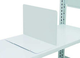 32496-Boekensteun voor MULTIplus legborden/afmetingen 200x580 mm (HxD)/voor stellingdiepte 600 mm/vrij verschuifbaar/RAL 7035 lichtgrijs
