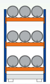 46971-Aanbouwset milieustelling  - ca. 2500x1350x800mm/voor 9 x 60 liter vaten liggend/1 opvangbak(286 liter) zonder rooster