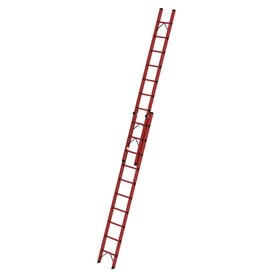 Kunststof 2-delige opsteekladder  - zonder stabilisatiebalk/werkhoogte 6.3 m/ladderlengte uitgeschoven 5.29 m/ladderlengte ingeschoven 3 m/aantal sporten 2x10/breedte ladder 420 mm