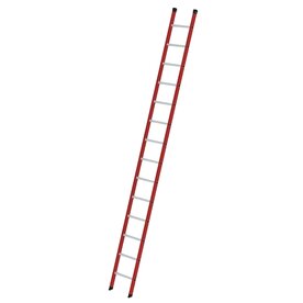 Kunststof enkele ladder - zonder stabilisatiebalk/werkhoogte 5,3 m/ladderlengte 4,14 m/aantal sporten 14/breedte ladder 420 mm