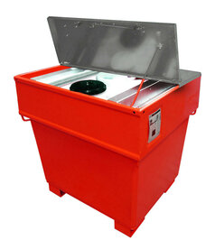 Mobicont  type M 800 - ca. 1200x1000x1145 mm (lxbxh)/inhoud 800 liter/3-voudig stapelbaar/voor de aan- en afvoer van brandbare vloeistoffen met vlampunt >55&deg;C