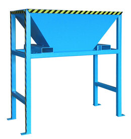 Vultrechter type BTS - ca. 980x1980x2050 mm (lxbxh)/trechteropening boven 850x1875 mm (lxb)/trechteropening onder 500x700 mm (lxb)/met steunpoten/onderrijhoogte 1190 mm