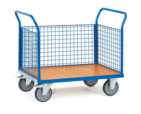 Driewandwagen  met gaas 1533, laadvlak 1200x780mm, Fetra