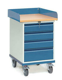 Verrijdbare kast met werkblad 2446, laadvlak 650x550mm, Fetra