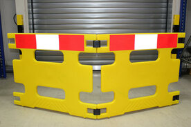 Kunststof afzethek 2-delig 20005/afmetingen 2000x800 mm(bxh)/dikte 30 mm/met rood-witte reflecterende markering