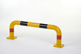 Beschermbeugel P30-30 polyurethaan/hoogte 350mm/lengte 1000mm/geel met zwarte en rode waarschuwings reflectoren