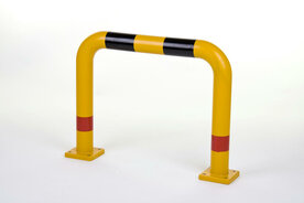 Beschermbeugel P30-40 polyurethaan/hoogte 600mm/lengte 750mm/geel met zwarte en rode waarschuwings reflectoren