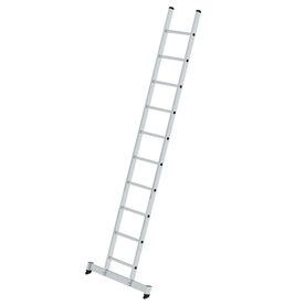 Aluminium enkele ladder  - met Nivello stabilisatiebalk/werkhoogte 4.1 m/ladderlengte 3.03 m/aantal sporten 10/breedte ladder 420 mm