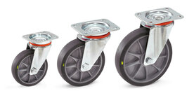 Zwenkwielen TPE-ESD 71452, draagvermogen 135 kg, wiel &Oslash; x breedte 125x32 mm, Fetra
