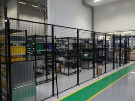 Gaaswand aanbouwset 1 compleet/wandhoogte 2400 mm/wandbreedte 1500 mm/leverbaar in diverse RAL kleuren