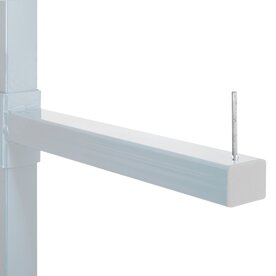 Afneembare aanslag draagarmstelling voor middelzware lasten - hoogte 100 mm/totale lengte 165 mm/elektro-verzinkte draden diameter 8 mm/voor draagarmen 80x60 mm